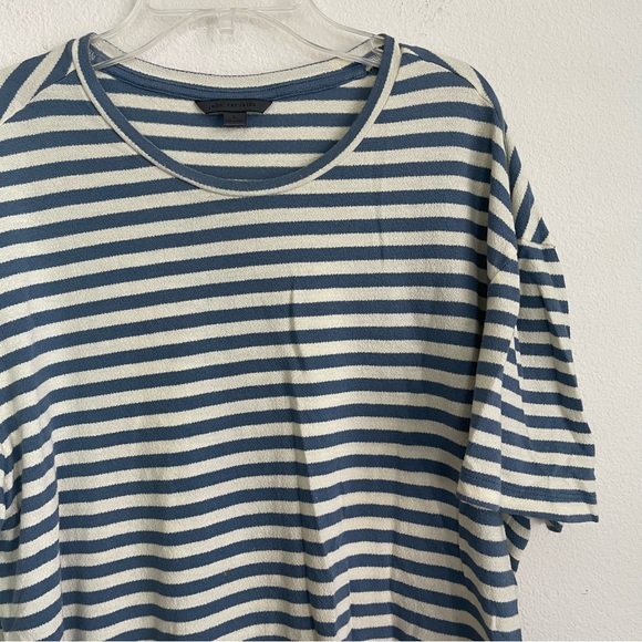 John Varvatos Collection Striped Short Sleeve Silk / Cotton Tee T Shirt - Picture 1 of 6